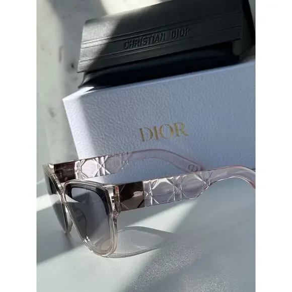 NEW Dior Lady Dior 95.22 Sunglasses in Transparent Pink - Picture 2 of 7